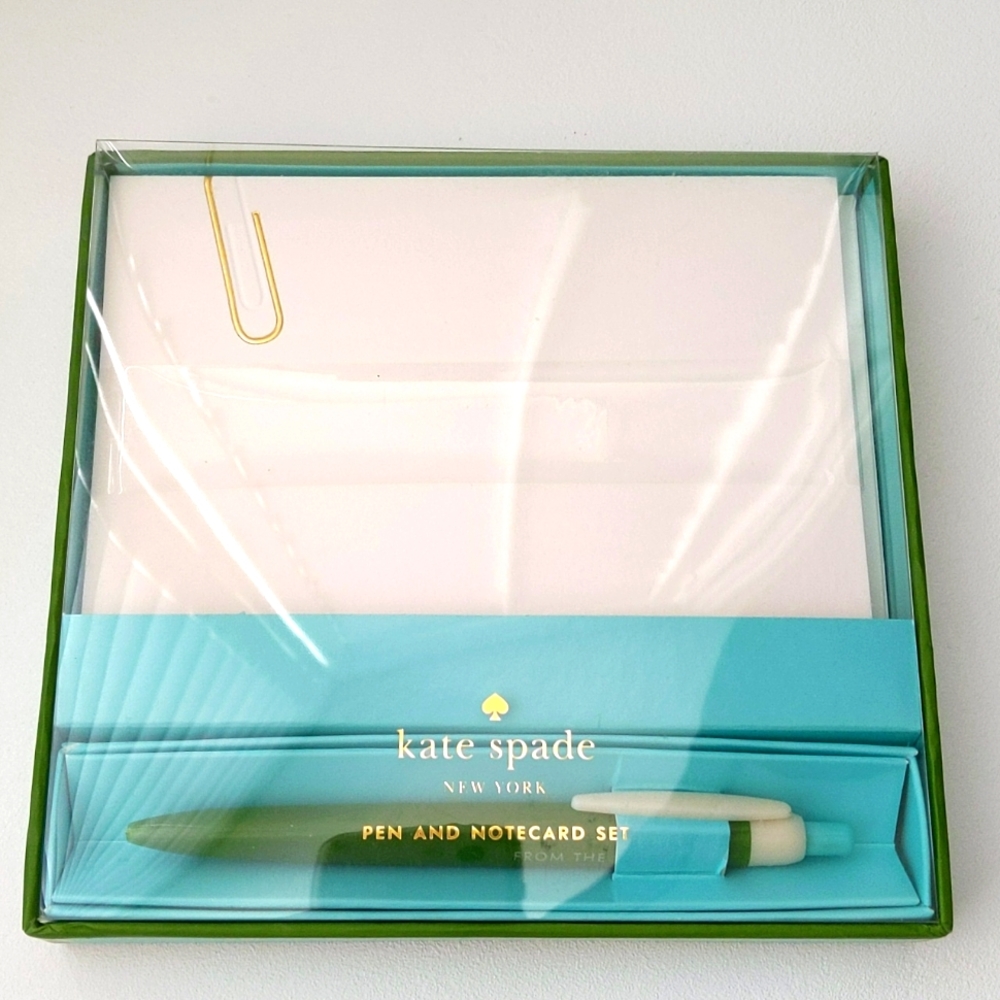 Kate Spade Pen and note card set - paperclip design